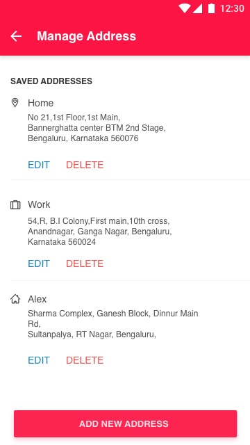 Manage address
